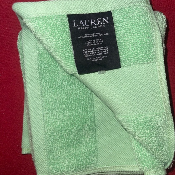 LAUREN RALPH LAUREN WESCOTT Island Green 100% COTTON HAND TOWEL 28”x 16” NWT - Picture 5 of 11